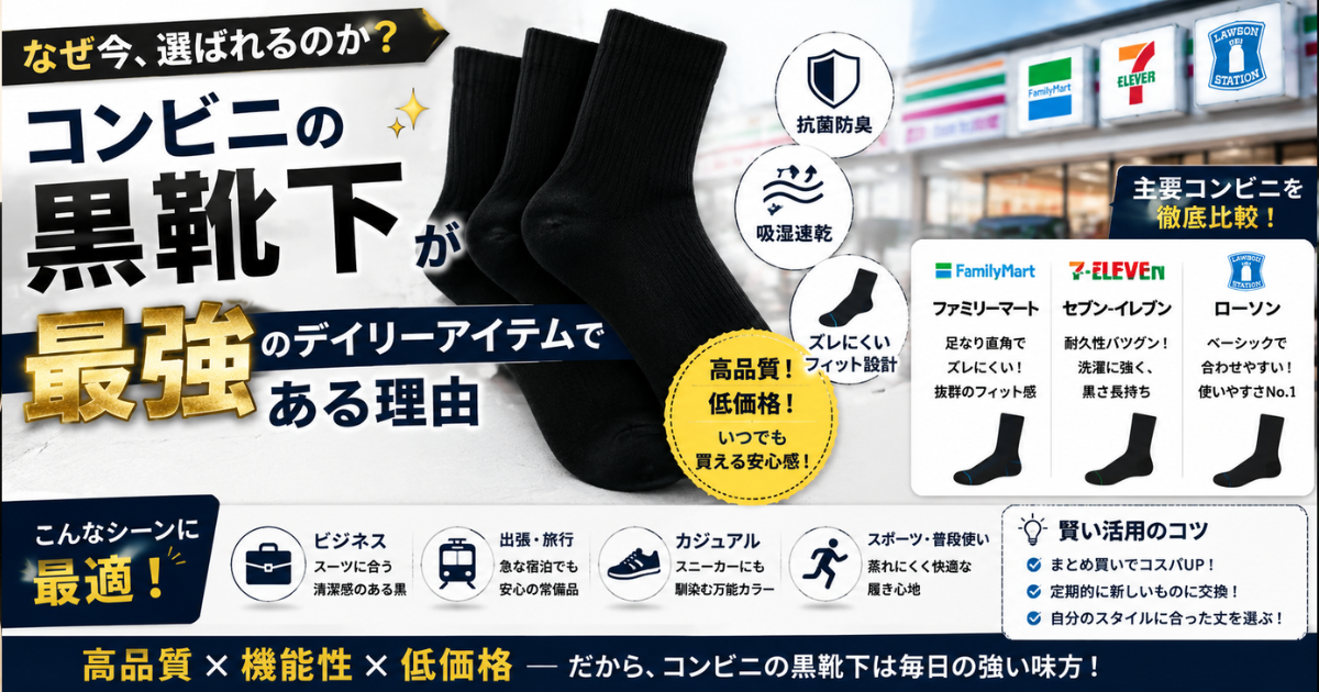 なぜ今、選ばれるのか？「コンビニの黒靴下」が最強のデイリーアイテムである理由