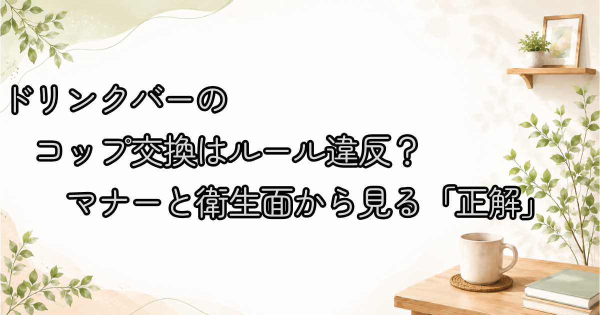ドリンクバーのコップ交換はルール違反？マナーと衛生面から見る「正解」