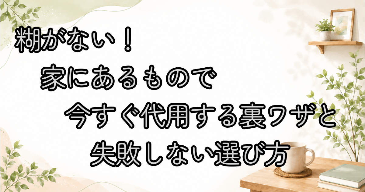 糊がない！家にあるもので今すぐ代用する裏ワザと失敗しない選び方