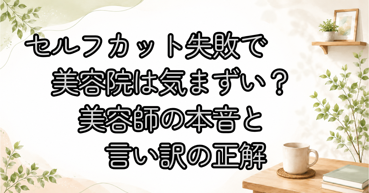 セルフカット失敗で美容院は気まずい？美容師の本音と言い訳の正解