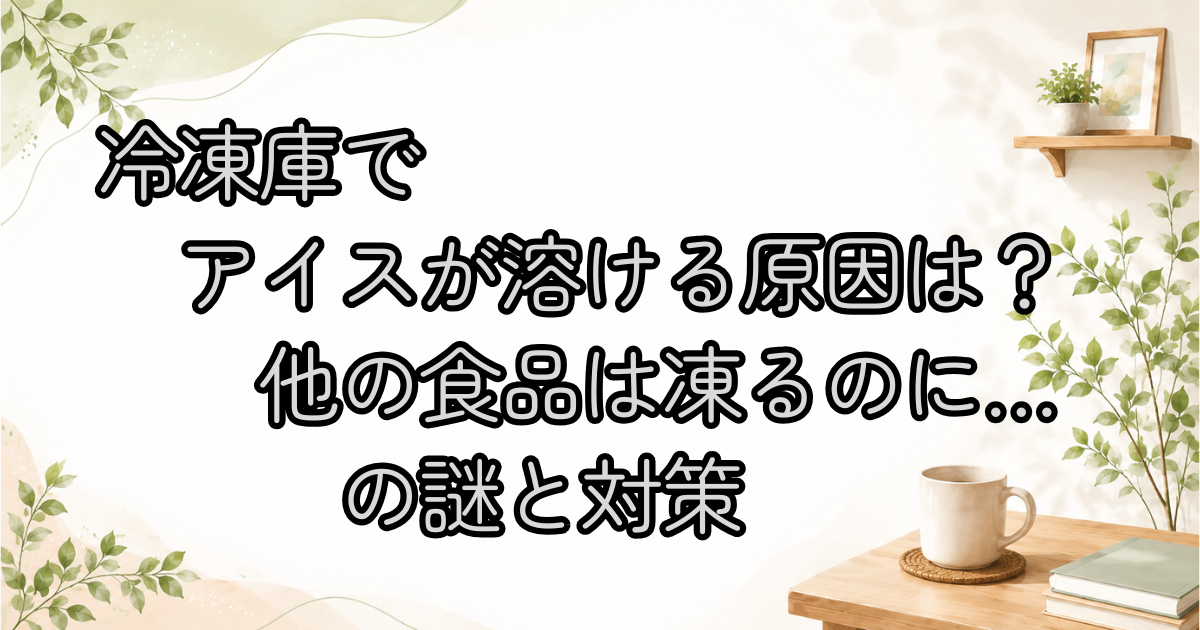 冷凍庫でアイスが溶ける原因は？他の食品は凍るのに…の謎と対策