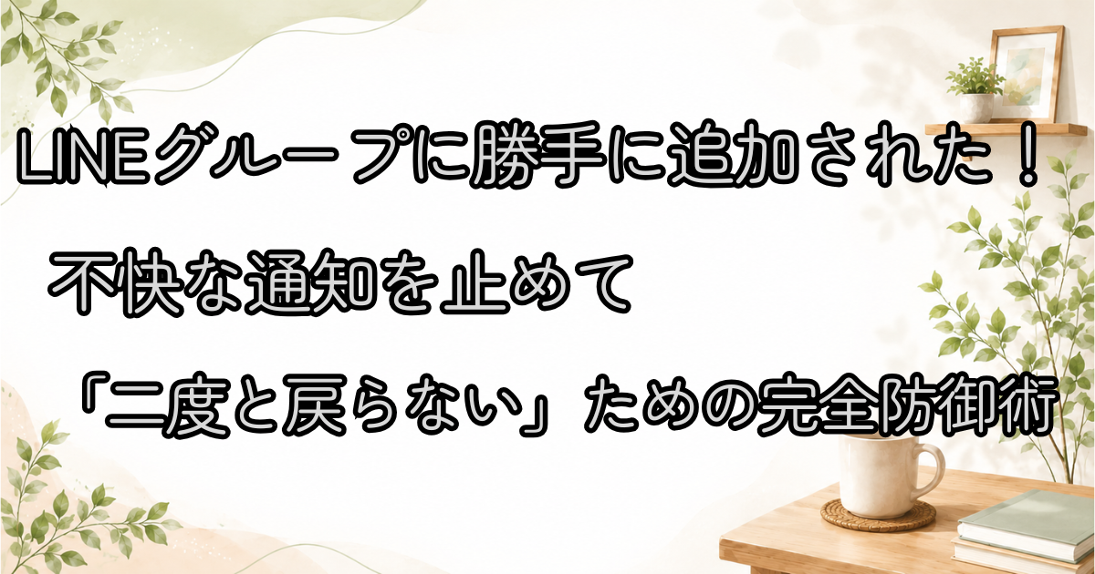 LINEグループに勝手に追加された！不快な通知を止めて「二度と戻らない」ための完全防御術
