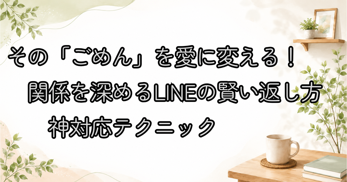 その「ごめん」を愛に変える！関係を深めるLINEの賢い返し方・神対応テクニック