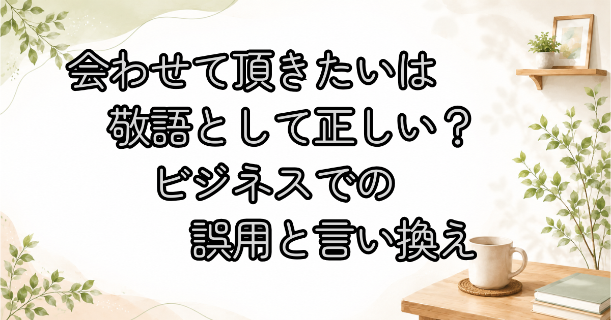 会わせて頂きたいは敬語として正しい？ビジネスでの誤用と言い換え