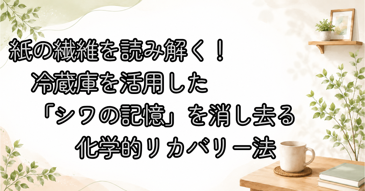 紙の繊維を読み解く！冷蔵庫を活用した「シワの記憶」を消し去る化学的リカバリー法