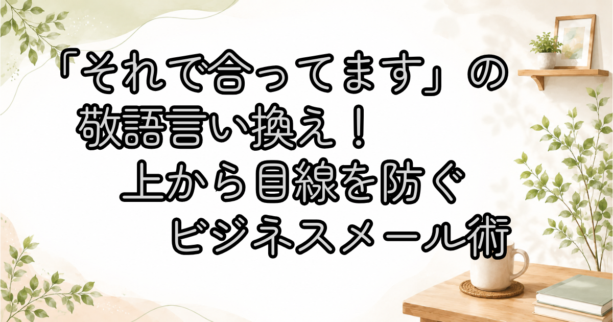 「それで合ってます」の敬語言い換え！上から目線を防ぐビジネスメール術