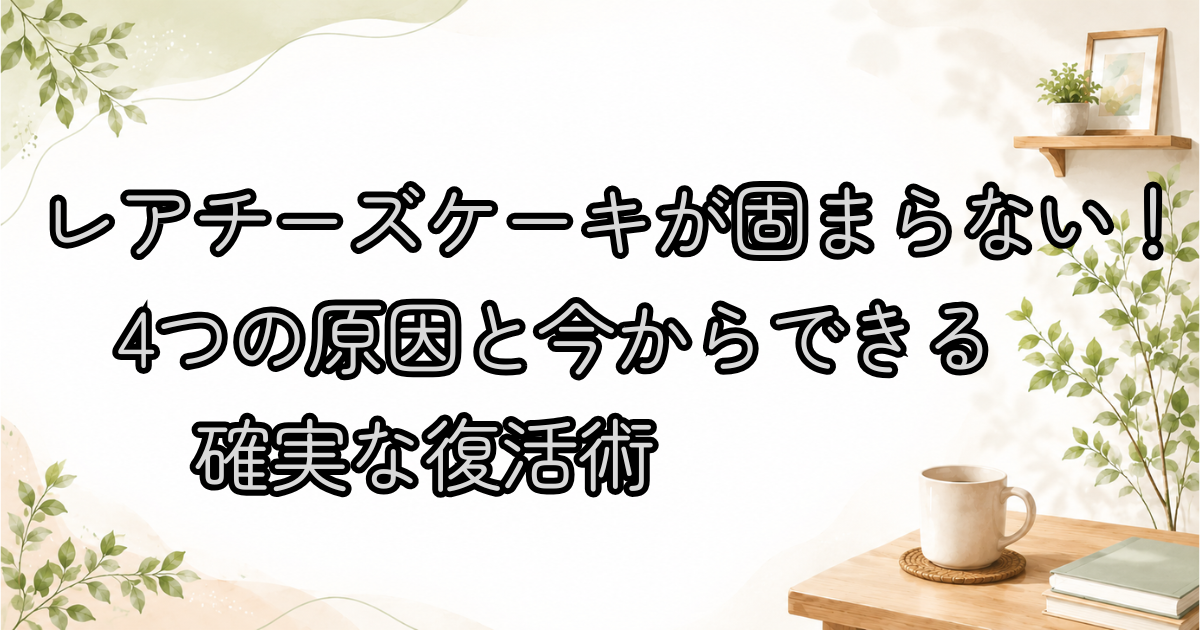 レアチーズケーキが固まらない！4つの原因と今からできる確実な復活術