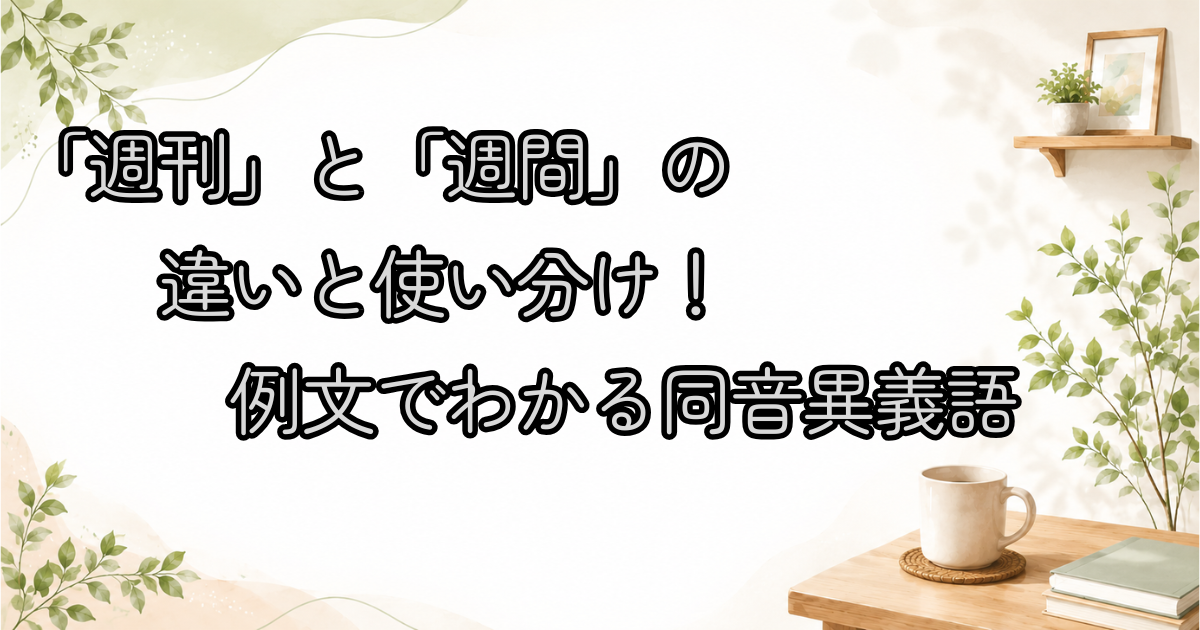 「週刊」と「週間」の違いと使い分け！例文でわかる同音異義語