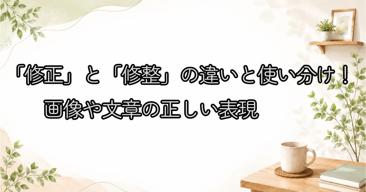 「修正」と「修整」の違いと使い分け！画像や文章の正しい表現
