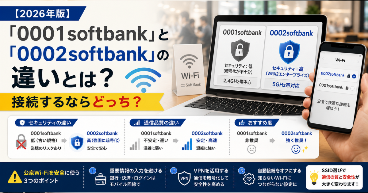 【2026年版】「0001softbank」と「0002softbank」の違いとは？接続するならどっち？