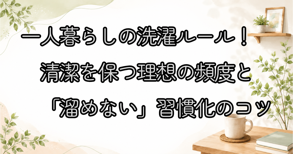 一人暮らしの洗濯ルール！清潔を保つ理想の頻度と「溜めない」習慣化のコツ