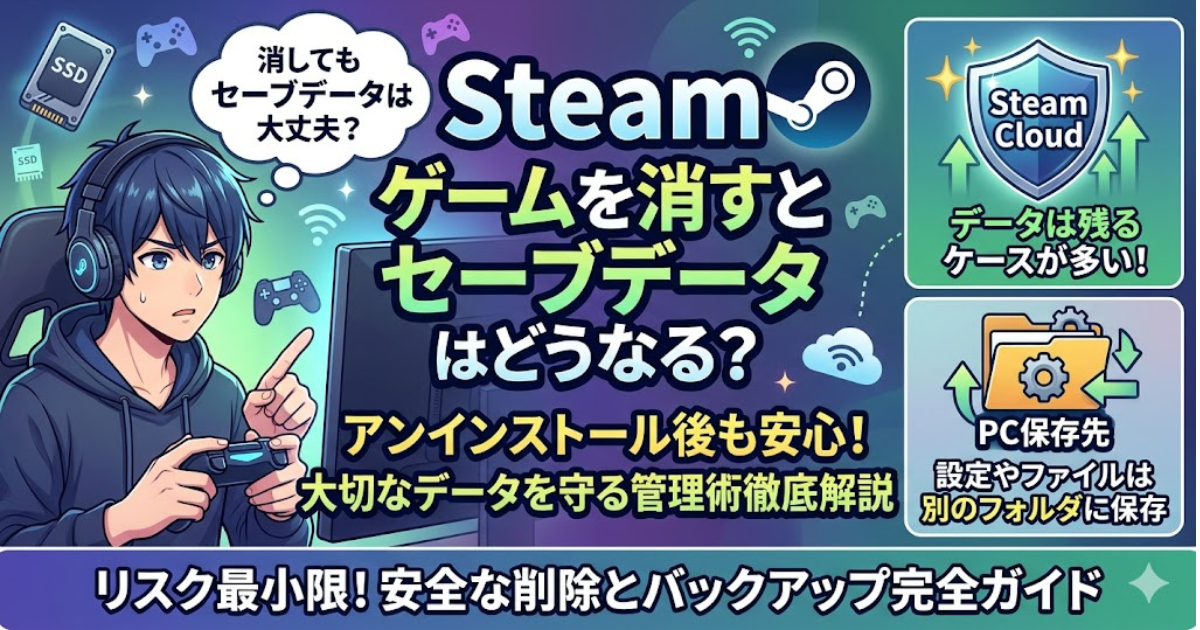 Steamでゲームやアプリを削除する前に知るべき！