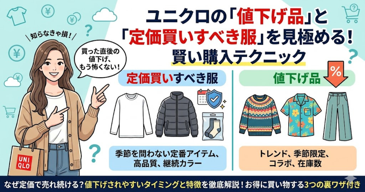 ユニクロの「値下げ品」と「定価買いすべき服」を見極める！賢い購入テクニック