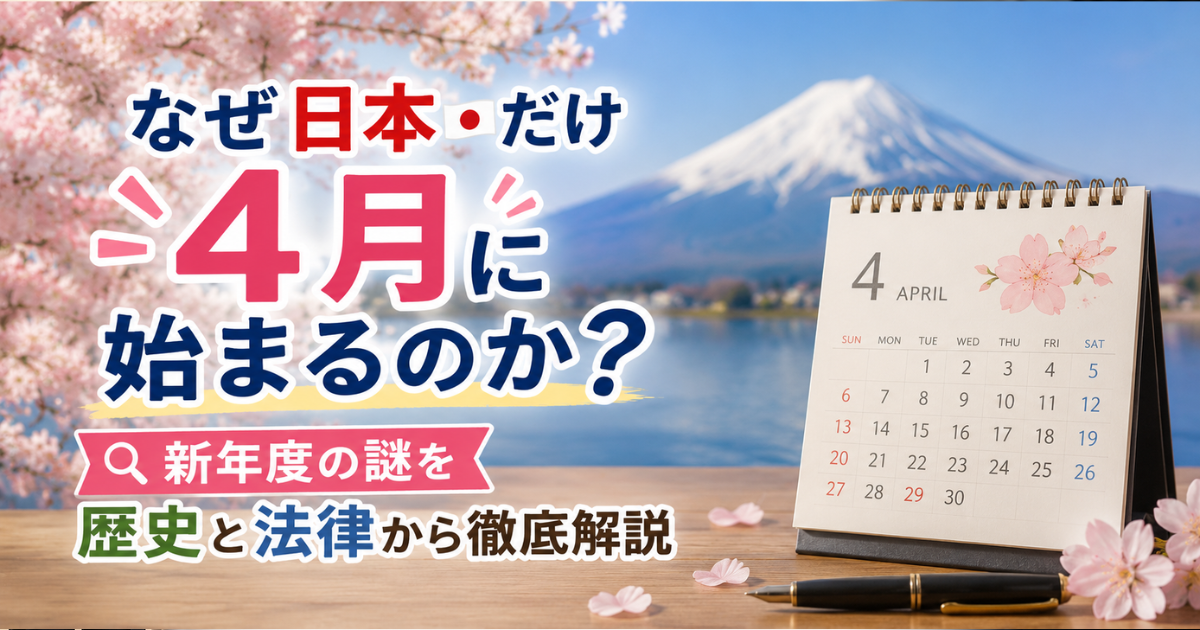 なぜ日本だけ「4月」に始まるのか？新年度の謎を歴史と法律から徹底解説